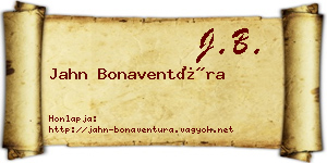 Jahn Bonaventúra névjegykártya